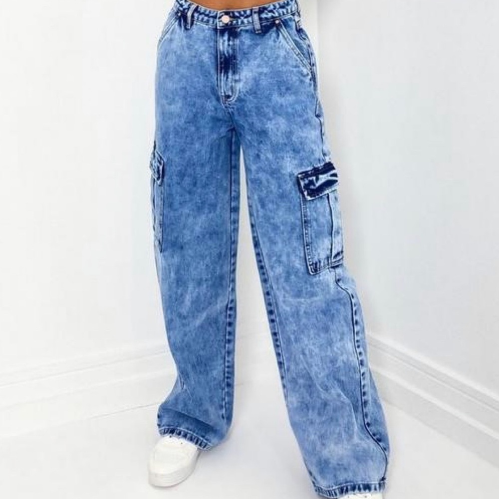 MISGUIDED TALL RECYCLED CARGO WIDE DENIM PANT